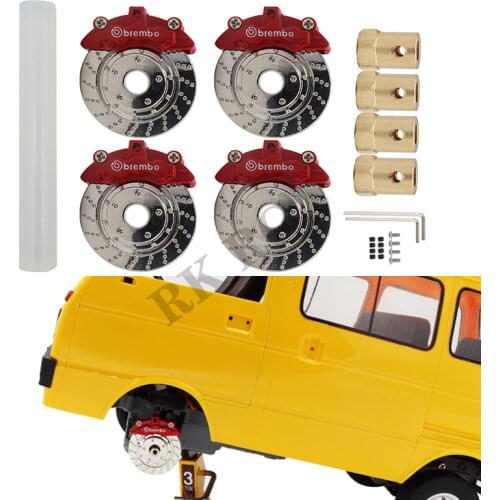 4PCS Metal Brake Disc Caliper Tire Modification for WPL D12 RC Car Spare Parts Upgrade