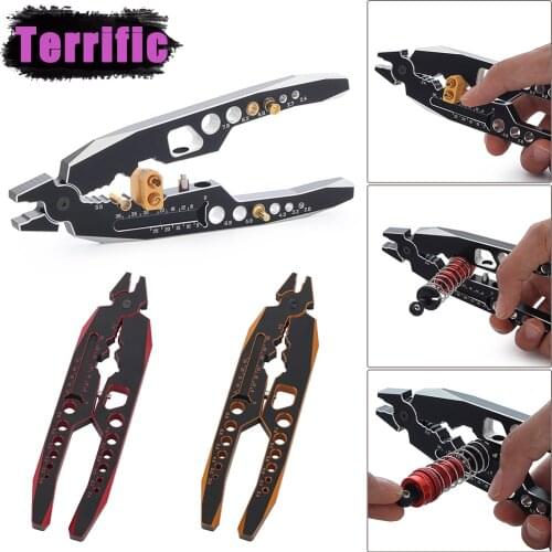 Multi-function Shock Absorber Pliers Rod End Ball Clamp Bullet Banana T Plug Tool for 1/8 1/10 RC Car Model Assembly TRX4 TRX6