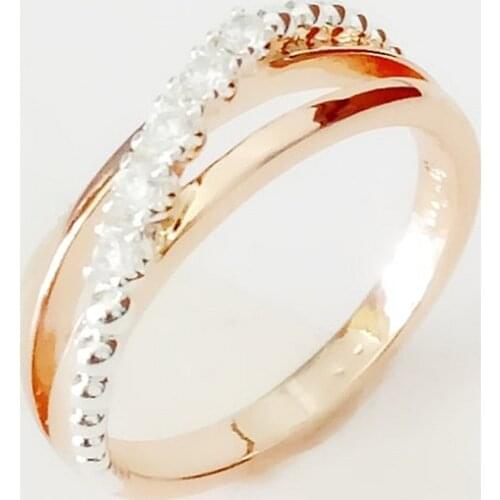 New Fashion Gold Silver Plated Women Jewelry Cubic Zircon Wedding Jewelry Trendy Vintage Rose Gold Color Women Rings