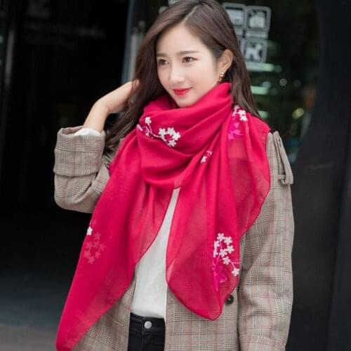 Fashion Comfortable Scarves for Women Ethnic Flower Print Scarf Wrap Cover Shawl Feminine Beach Cover Up Cape Stole