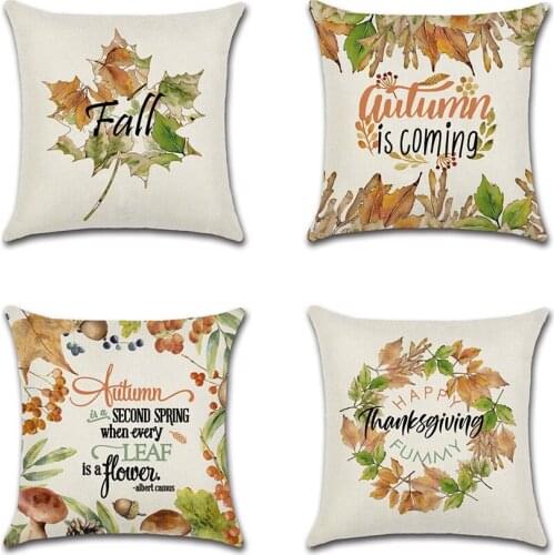 Thanksgiving Day Pillow Cases Happy Fall Y'all Cotton Linen Sofa Car Pumpkin ghosts Cushion Cover Home Decor 2020 New Arrival