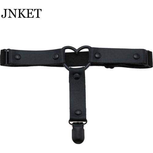 JNKET New Harajuku Peach Heart PU Leather Elastic Garter Belt Punk Leg Ring Garter Womens Garters Strap Suspender Leg Ring
