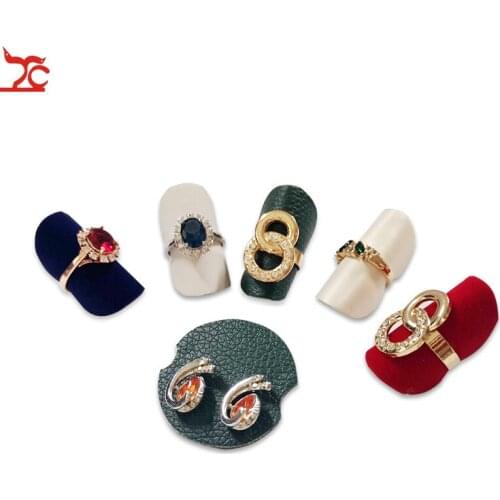 New Colorful 25Pcs/Lot Mini Durable PU Ring Jewelry Display Decoration Holder 40mm Dia Ring Organizer Storage Sheet Stand