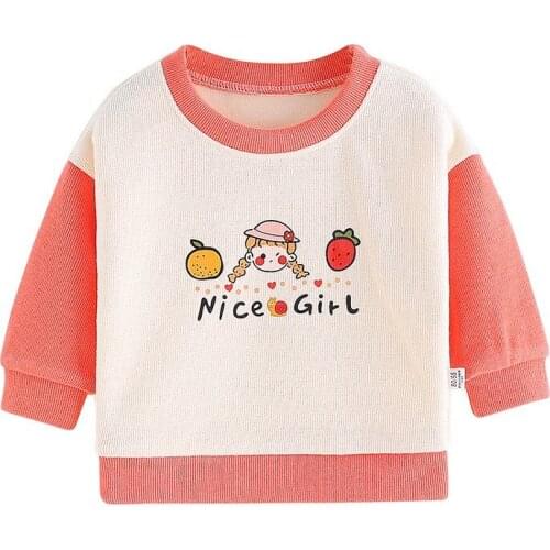 Autumn Children Hoodie Baby Girls Long Sleeve T-shirt Toddler Girl Clothes Small Girl Cute Cartoon Letter Tops 0-4 Years