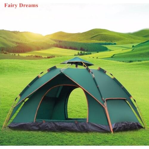 Outdoor Tent For Camping 2-4 Person Single And Double Layer Windproof Waterproof Tent Beach Travel Fishing Hiking Mountaineering