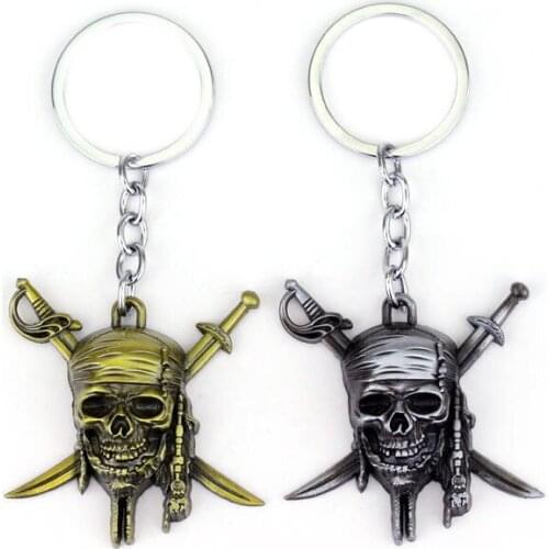 Pirates Of The Caribbean Skull Keychain Captain Jack Pendant Keyring