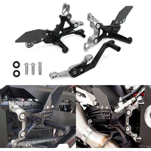 For BMW S1000RR 2019-2021 Motorcycle CNC Footrest Carbon Fiber Adjustable Rear Sets Foot Pegs Rests Rearset Footpeg K67 S1000