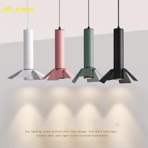 Post Modern Designer Aluminum Pendent Lights Lighting Nordic Kitchen Hanging Lamps Stair Cafe Metal Pendant Lamp Light Fixture