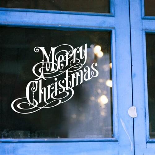 Merry christmas white quotes wall stickers room decorations 055. diy vinyl gift home decals festival mual art poster 3.5