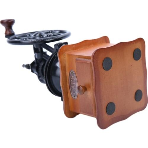 Manual Coffee Grinder Retro Style Wooden Coffee Bean Mill Grinding Ferris Wheel Design Hand Coffee Vintage Maker Kitchen Tools