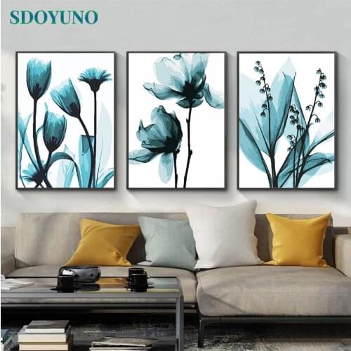SDOYUNO 40x50cm Oil Painting By Numbers Kits Flowers Frameless Coloring By Numbers Digital DIY Paint Numbers On Canvas Home Deco