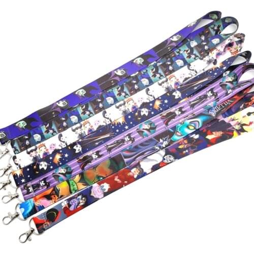 Mixed pattern cartoon Maleficent Villain Lanyard for Keys Mobile Phone Neck Straps Cartoon Keychains Lovel
