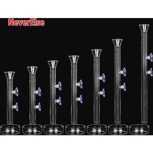 Subaquatic underwater Fish Feeder Aquarium 20~45cm barrel Transparent Glass Feeding Tool Sucker Fish Tank Accessory suction cup