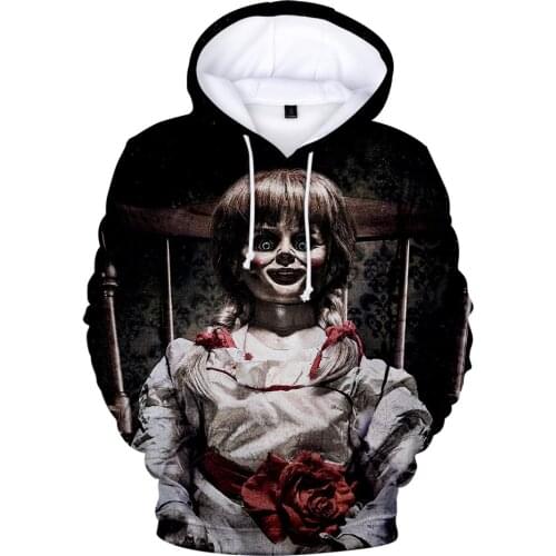 Scary Annabelle Comes Home Cosplay Hoodies Pullover Hooded Sweatshirts Halloween Costumes For Autumn Winter Men Women Hoodie TOP