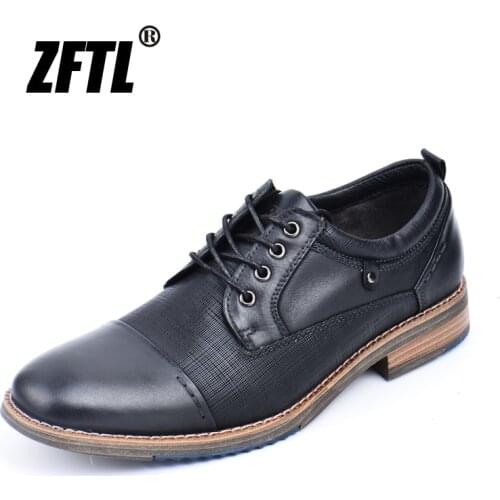 ZFTL Mens Oxford shoes man dress shoes male large size business casual shoes lace up men vintage black Non-slip formal shoes
