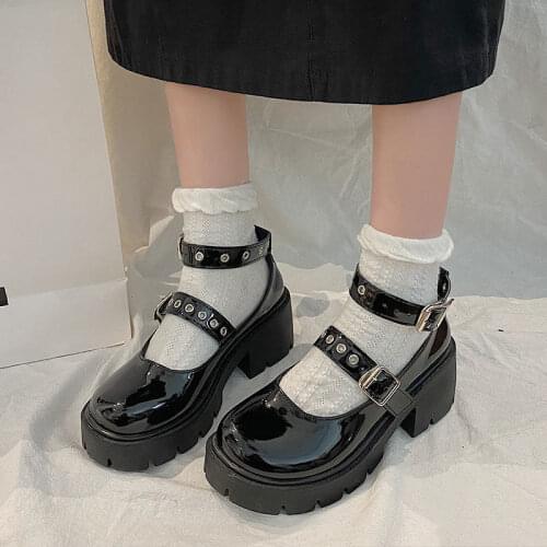 2021 Women Shoes Japanese Style Lolita Shoes Women Vintage Soft High Heels Platform shoes College Student Mary Jane shoes