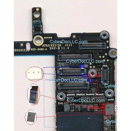 10sets/lot=50pcs backlight fix kit for iPhone 6 6g 6PLUS D1501 backlight diode L1503 coil and backlight filters fuses