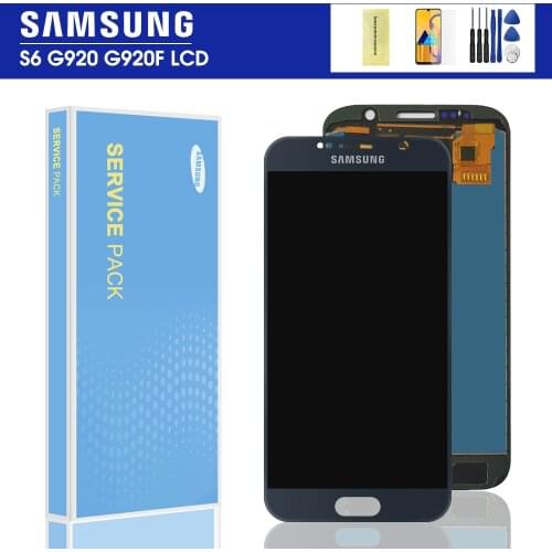 100% Tested S6 Lcd For SAMSUNG GALAXY S6 G920 G920F LCD Screen Digitizer SM-G920F G920F G920FD Assembly Replacement 5.1'' LCD