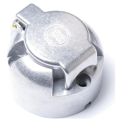 12V 7 Pin Round Plug Female Metal Trailer Socket Waterproof Trailer Towbar Connector For Trailer Light Lamp