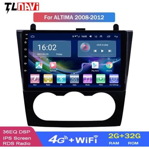 4G LTE 2G RAM Android 10 Car GPS Stereo Radio Player For 2008-2012 Nissan Teana Altima Manual A/C And Auto A/C