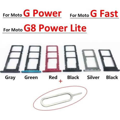 50Pcs/Lot, SIM Card Reader Holder Connector Slot Flex Cable For Moto G8 Power Lite / G Fast / G Power Replacement Parts