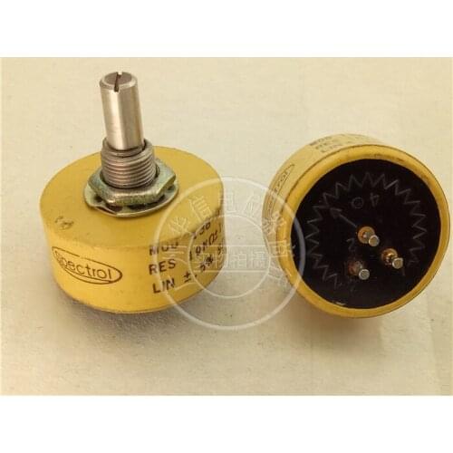 Used Spectrol 138-0-0-103 10K shaft 23mm Conductive Plastic Potentiometers switch color yellow