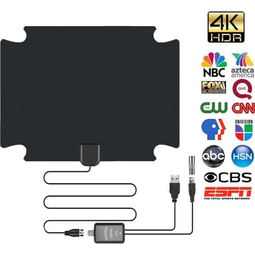 Digital TV Antenna Indoor Amplified HDTV Television Signal Line 80-1000 Miles Full HD Quality Free Digital TV Channel