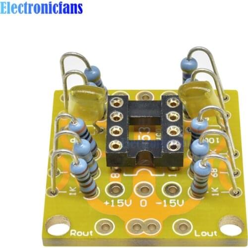 Dual OP Amp Board Preamp DC Amplification PCB DC Pre-Amp Amplifier Empty Board Module for NE5532 OPA2134 OPA2604 AD826
