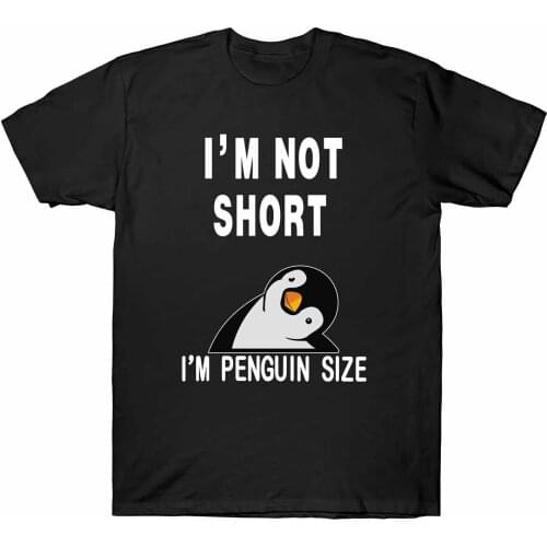 Cartoon Graphic T shrt I'm Not Short I'm Penguin Size Womens T shirt Noot Noot Tshirt Harajuku Fashion T Shirts Women Clothing