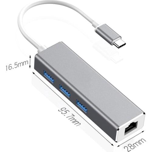 Gigabit network card type-c to rj45 computer external tablet phone universal usb3.0 hub