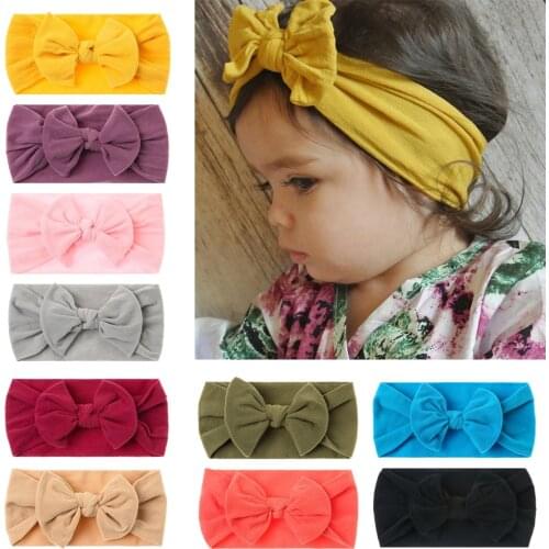 Baby Headband Headwear Nylon Turban Knotted Bow Elastic Hair Band Newborn Baby Hair Accessories Baby Shower Girl Boy Photo Props