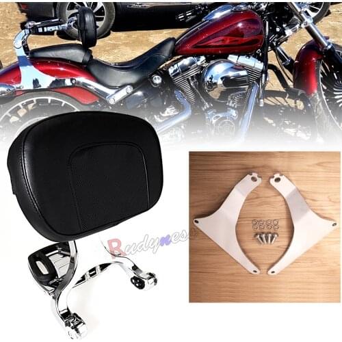 Chrome Fixed Mount&Multi Purpose Adjustable Driver Passenger Backrest Fit For Harley Breakout FXSB 2013-2019