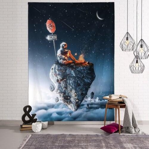 Ins astronaut tapestry bedroom bedside decorative background wall cloth printing art psychedelic wall hanging custom