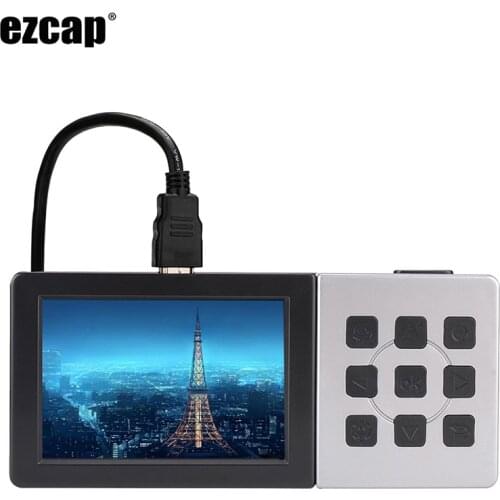 1080P 60fps Video Capture Card LCD Screen HDMI Game Recorder for PS4 Xbox Camera, Playback/Schedule Recording/Mic In(Without PC)