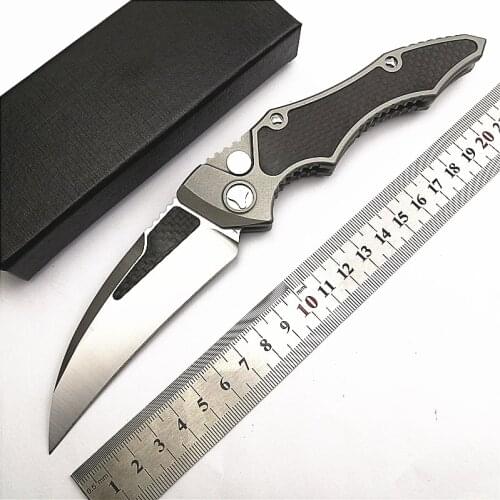 Kesiwo Hawk D2 Blade AL+CF Handle Camping Kitchen Hunting Outdoor Pocket Fruit EDC Utility Folding Knife