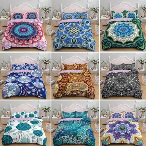 Mandala Bedding Set Bohemian Duvet Cover With Pillowcases Flower Queen King Sizes Comforter Covers Beds Sets Bedclothes 2/3pcs