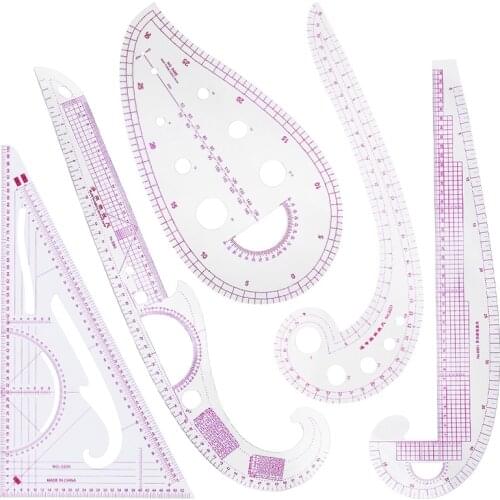 LMDZ Clothes Sewing Plastic Ruler Kit Sewing Drawing Clothing Ruler Triangle Ruler Sleeve Ruler Comma Ruler and Curve Ruler