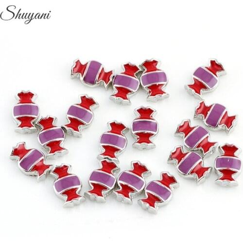 F109 Free Shipping Enamel Candy Charms For Glass Living Memory Locket 20pcs/lot