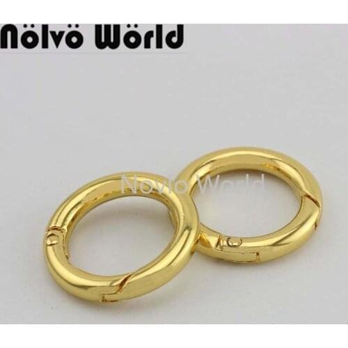 Nolvo World 5-20-100pcs 4 colors 18.5mm metal spring ring bag handle buckles,3/4" carabiner snap clip keychain clasp