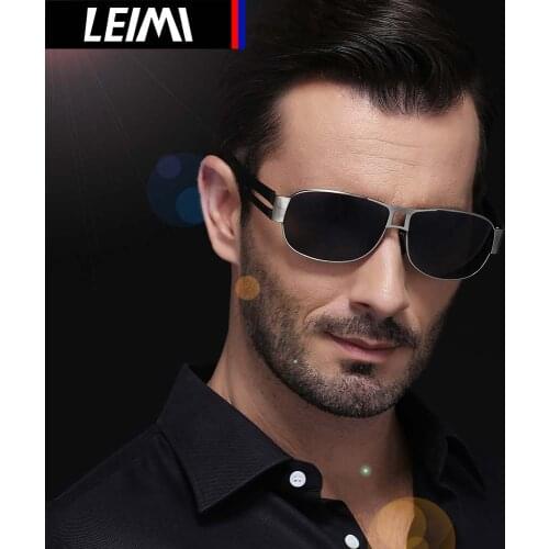 LEIMI With Original Case Polarized Sunglasses Men Brand Designer Vintage Male Sun Glasses gafas oculos de sol masculino