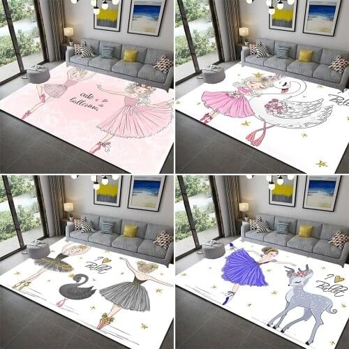 Unicorn 3D Printed Carpet Cartoon Girls Bedroom Play Mat Soft Flannel Memory tapis salon Foam Room Rug Carpets for Living Room