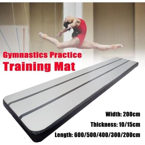 Free Shipping 8x1x0.2m Inflatable Gymnastics Tumbling Mat Air Track On Water Or Garden For Home Training With Free Pump