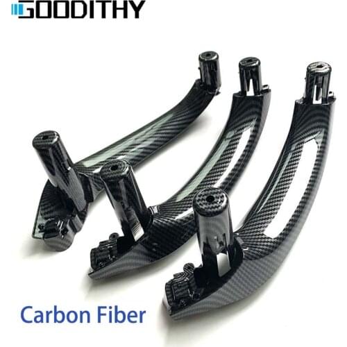 New LHD RHD Interior Door Carbon Fiber Pull Handle Armrest Panel Cover For BMW X3 X4 F25 F26 2010-2016