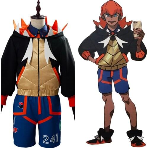 NEW Anime cosplay Pokemon Sword/Shield Raihan Cosplay Costume Adult Full Suit Outfit Halloween Carnival Costumes