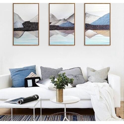 New Chinese Zen Landscape Reflection Canvas Painting Home Decoration Wall Art Painting Pictures Living Room Bedroom Poster Mural