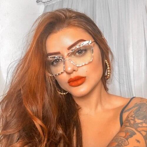 Vintage Cateye Glasses Women Fashion Brand Designer Eyewear Transparent Frame Optical Mirror Eyeglasses High Quality Comfort