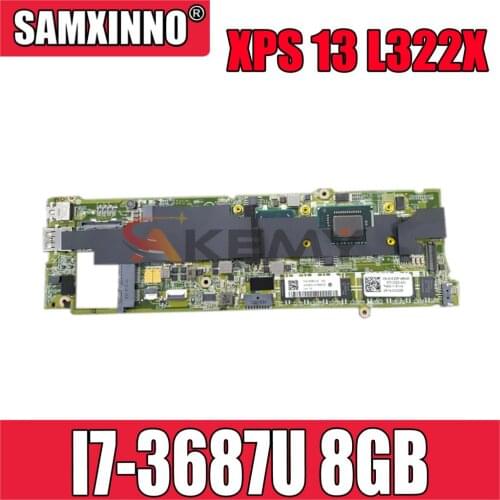 Original Laptop motherboard For DELL XPS 13 L322X Core I7-3687U 8GB Mainboard DAD13BMBCC0 CN-0YKPCP 0YKPCP SR0XH