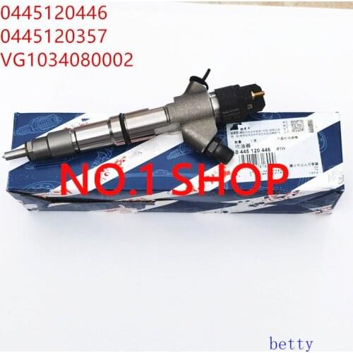 Original authentic heavy truck--injector 0445120357 0445120446 VG1034080002 for wheel loader bulldozer truck