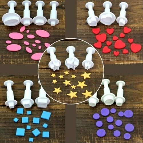 Fondant Cookie Cake Cutter Ejector Stamp Plunger Cutters Embossed Mold Moulds DIY Kitchen Baking Cake Decorating Tools