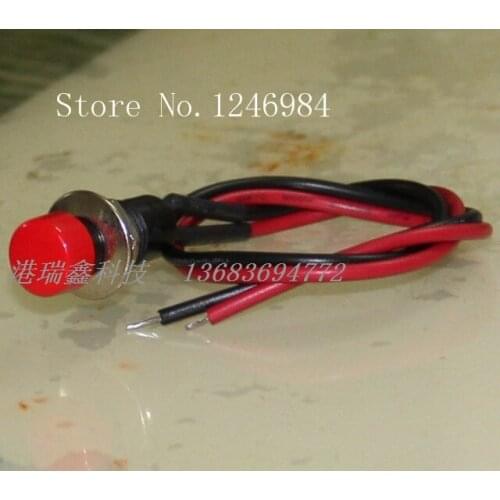 [SA]PB301A M12 interlocking circular red button normally open switch button switch with line--50pcs/lot